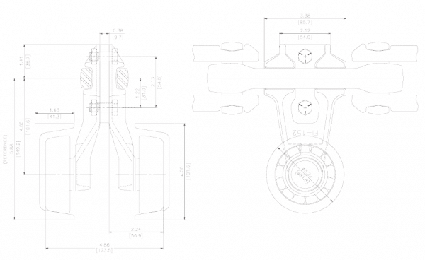 X678 Chain Layout 4” CHANNEL INVERTED TROLLEY X678 Chain — Vertical Hole - Frost Inc